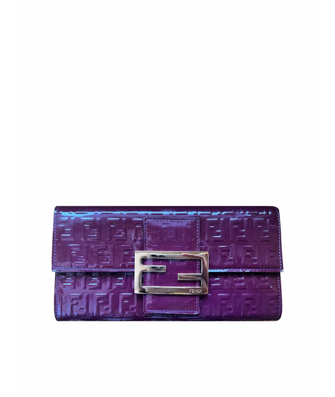 FENDI Фиолетовый кошелек из лакированной кожи, фото 1