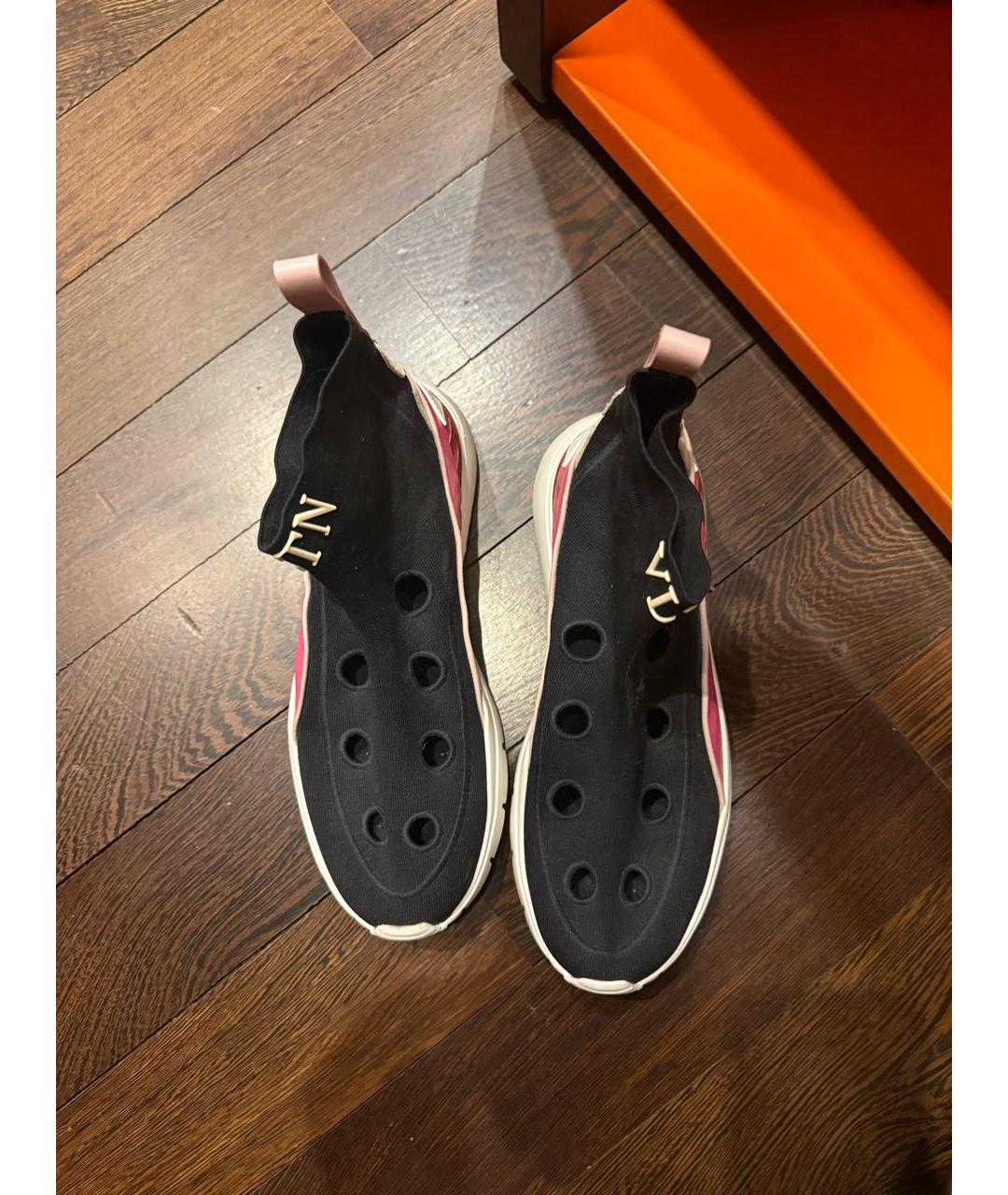 VALENTINO Черные текстильные кроссовки, фото 2