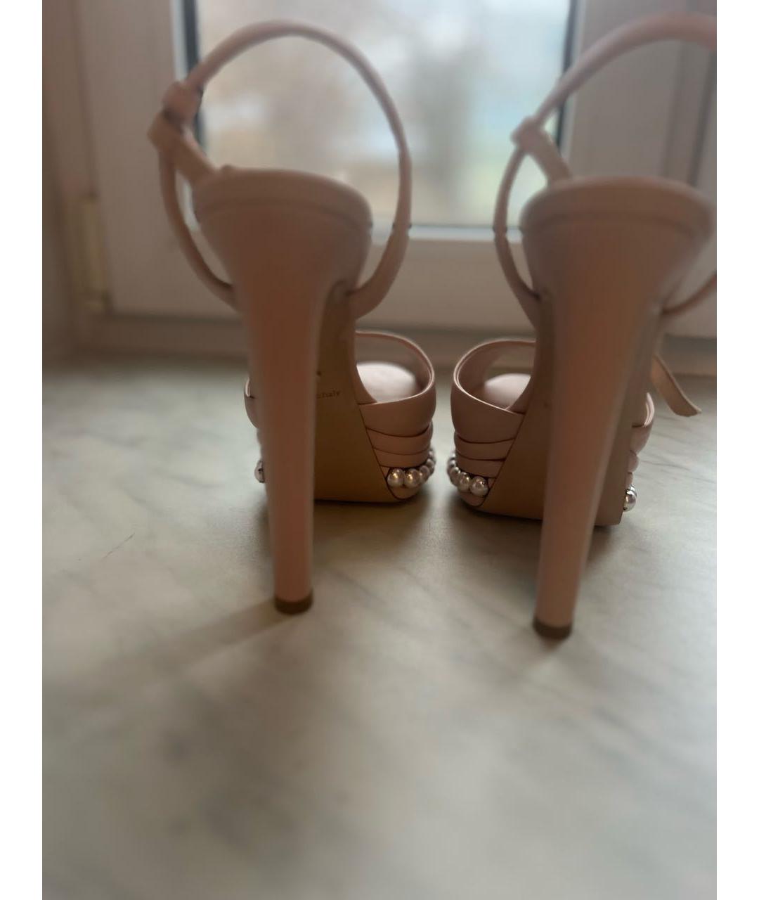 LE SILLA Бежевые кожаные свадебные туфли на высоком каблуке, фото 3