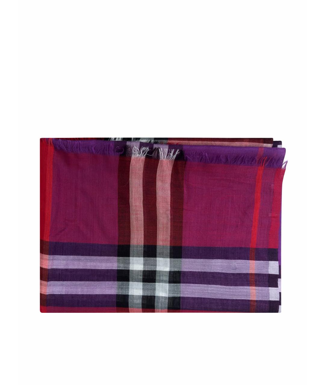 BURBERRY Красный хлопковый шарф, фото 1