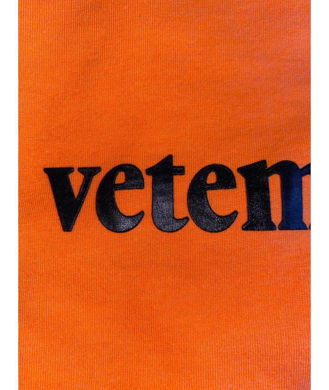 VETEMENTS Оранжевая хлопковая футболка, фото 7