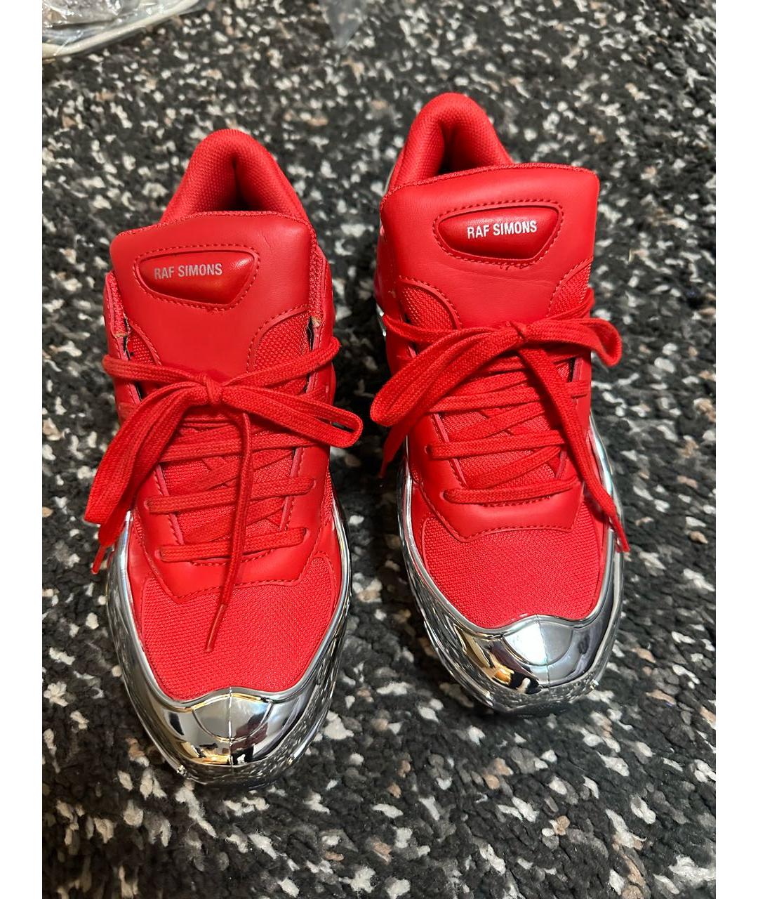 ADIDAS X RAF SIMONS Красные низкие кроссовки / кеды, фото 3