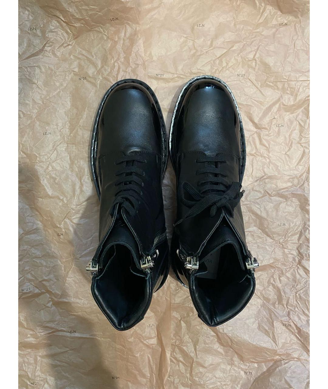 NO. 21 Черные кожаные высокие ботинки, фото 3