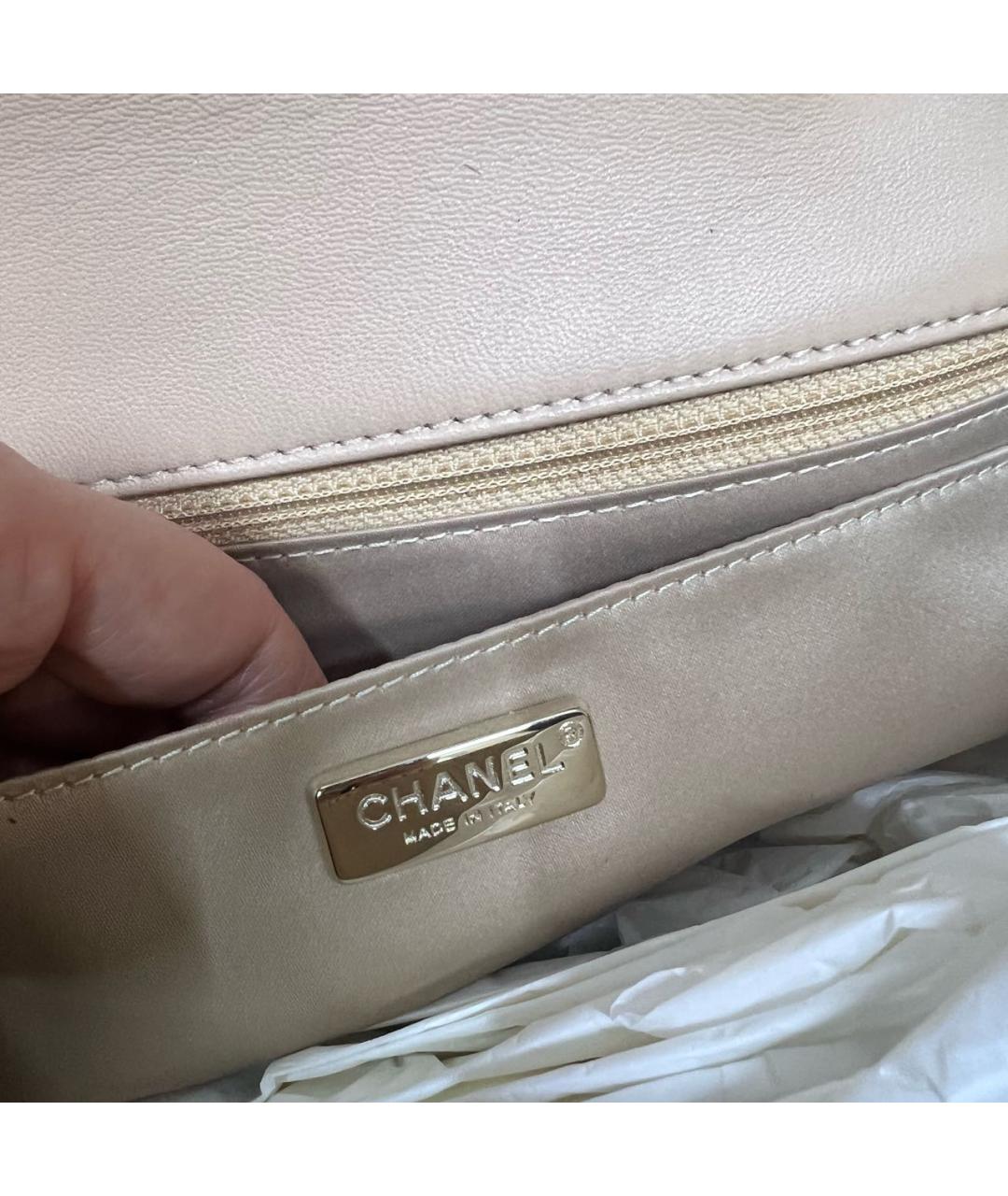 CHANEL PRE-OWNED Бежевая сумка тоут, фото 3