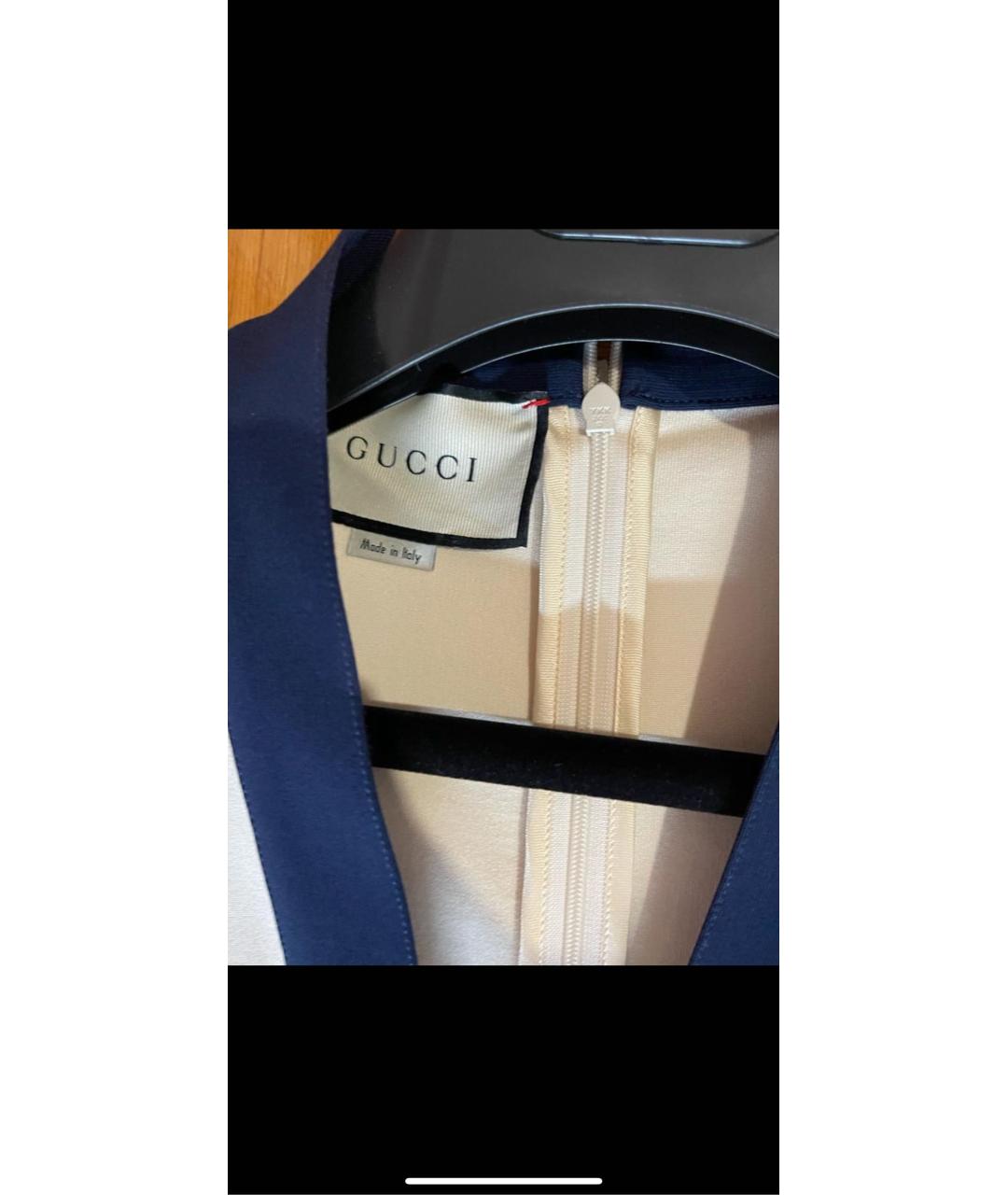 GUCCI Бежевое креповое коктейльное платье, фото 4