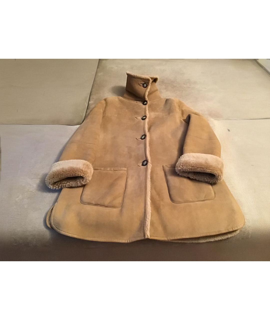 MAX MARA Бежевая замшевая дубленка, фото 8