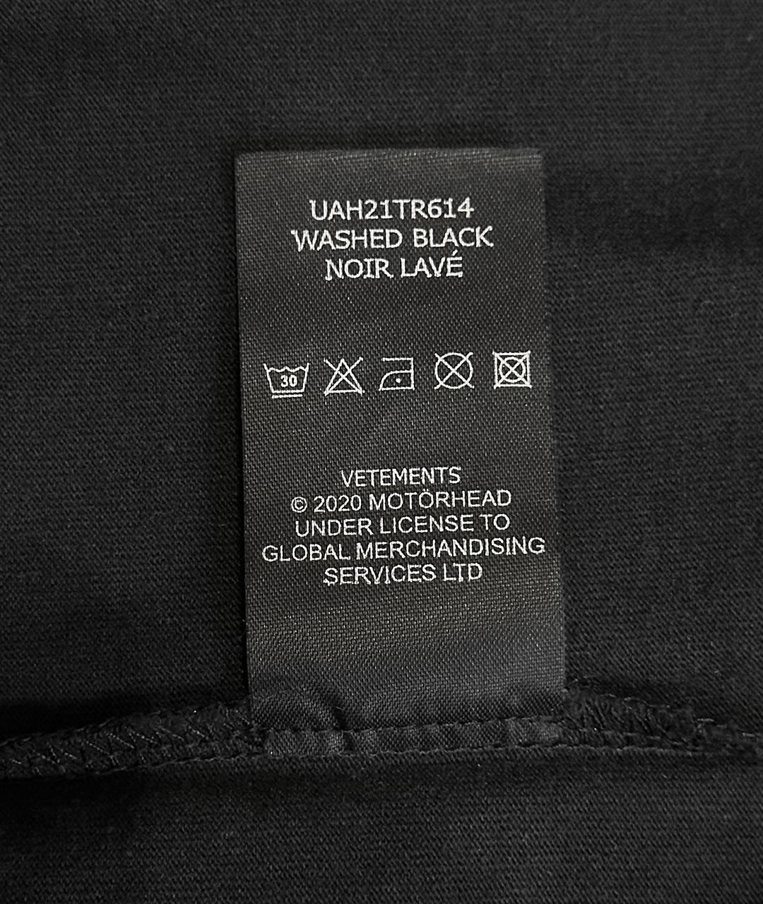 VETEMENTS Черная хлопковая футболка, фото 5
