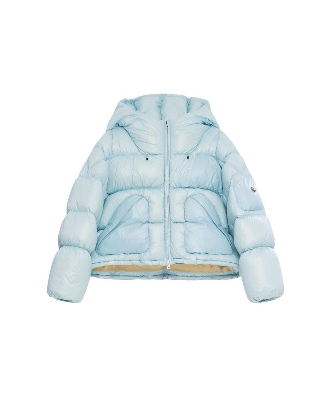 MONCLER Голубой пуховик для женщин – купить в интернет магазине с доставкой