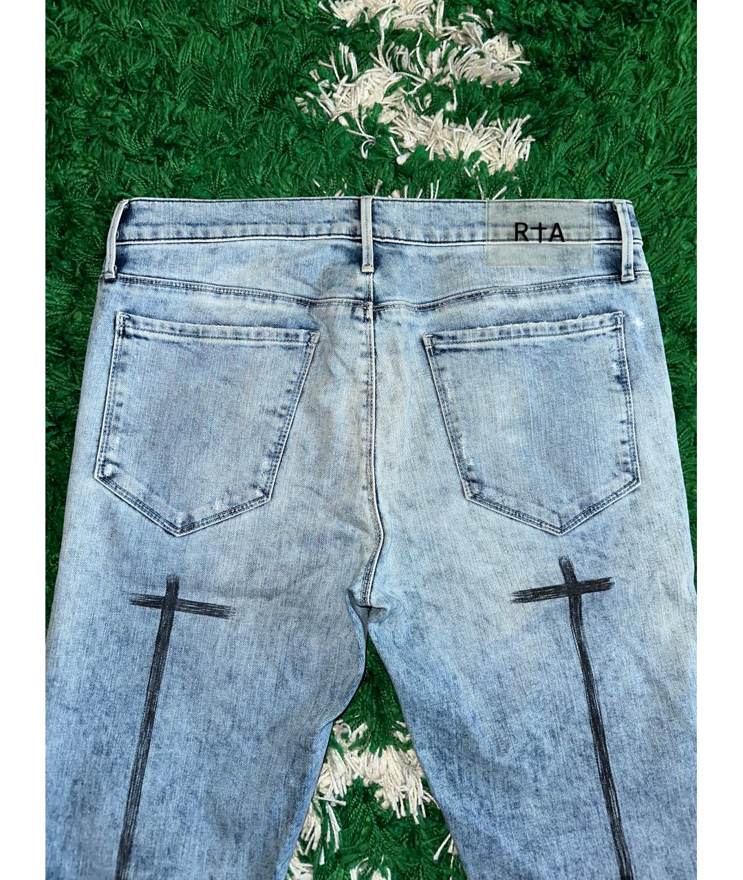 RTA Голубые хлопковые джинсы скинни, фото 4