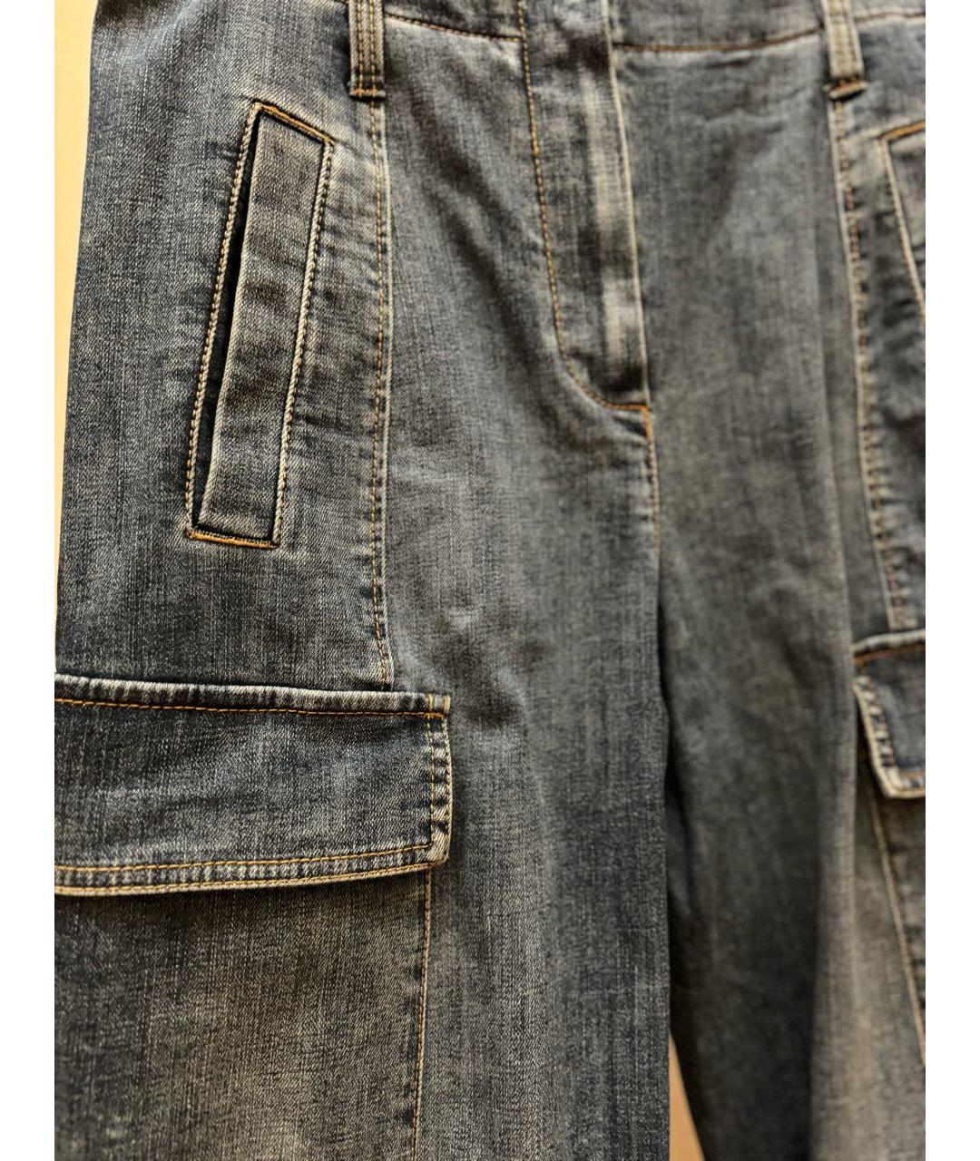 BRUNELLO CUCINELLI Синие хлопковые джинсы слим, фото 4