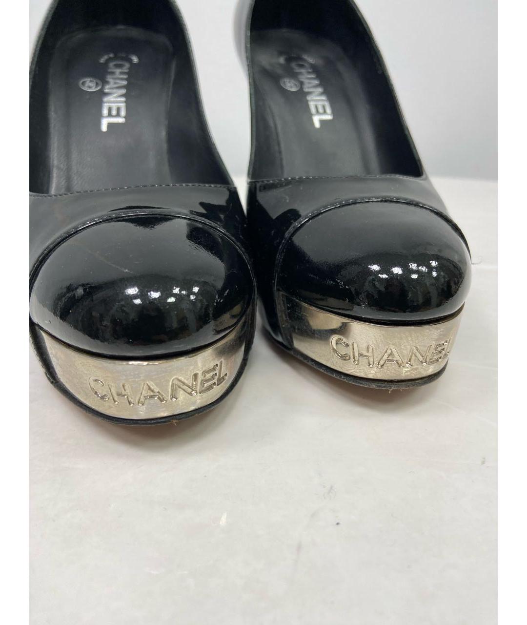 CHANEL Черные туфли из лакированной кожи, фото 4