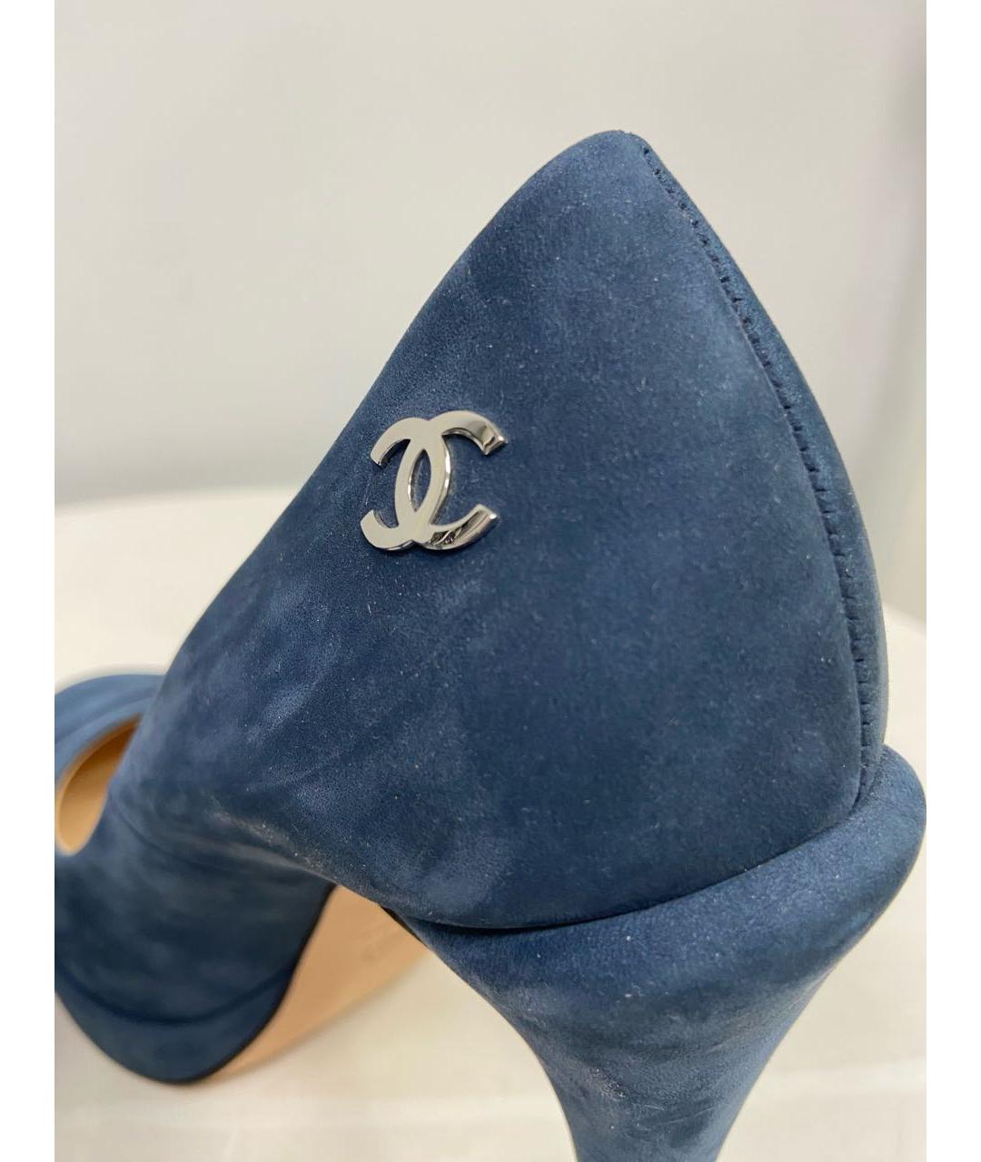 CHANEL Синие замшевые туфли, фото 5