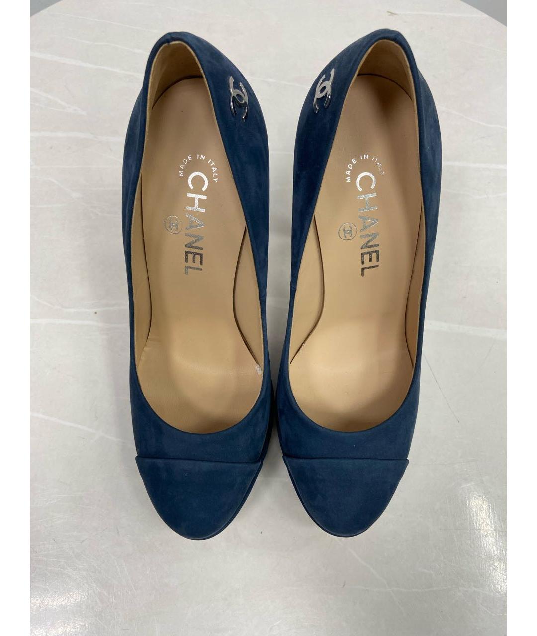 CHANEL Синие замшевые туфли, фото 7