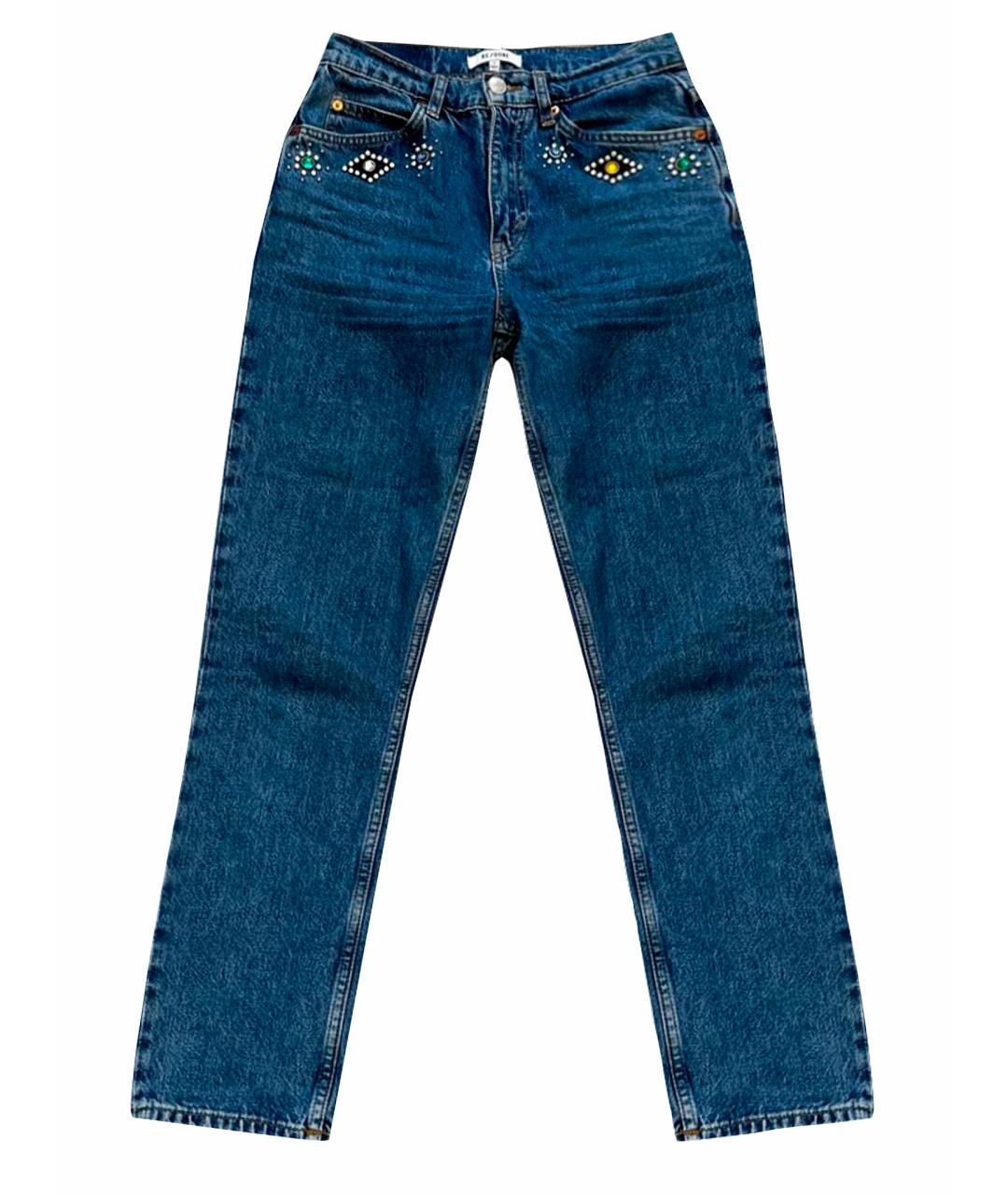 RE/DONE Синие прямые джинсы, фото 1