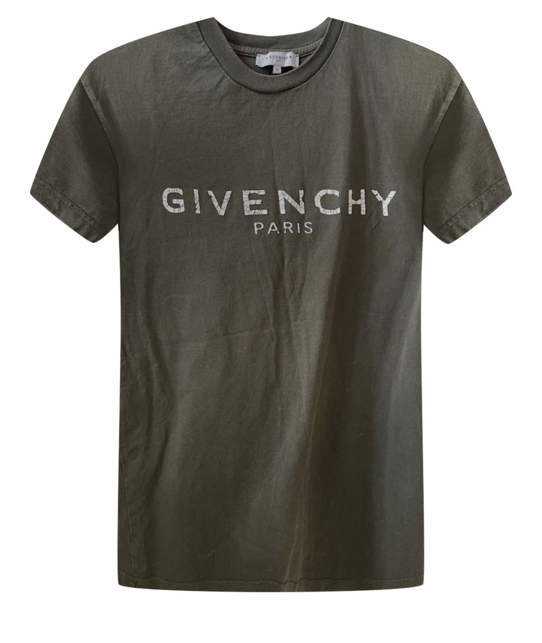 GIVENCHY Хаки хлопковая футболка, фото 1