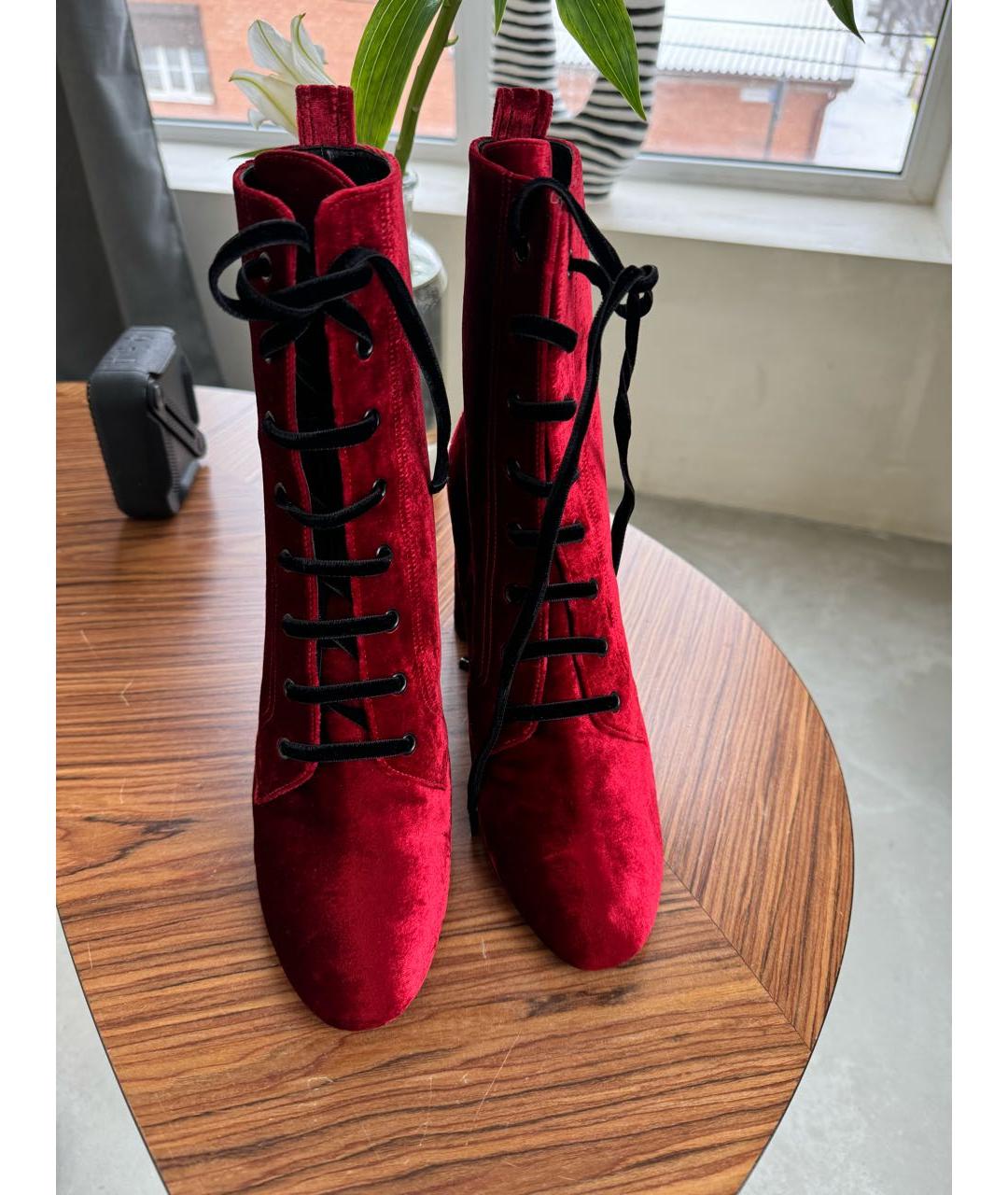 SAINT LAURENT Бордовые ботинки, фото 3
