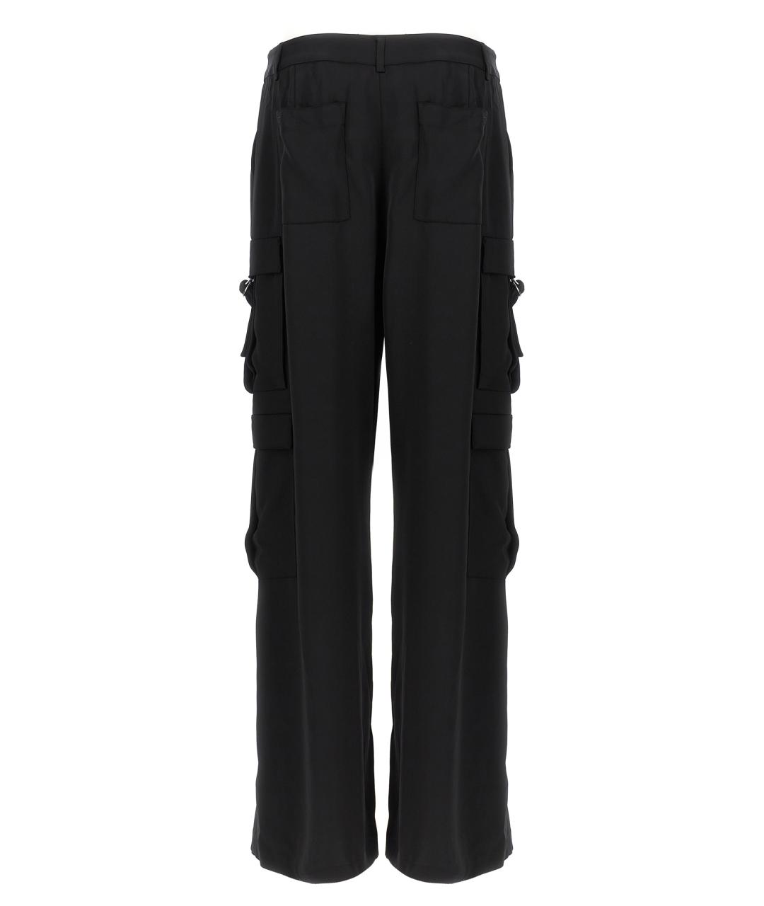 KARL LAGERFELD Черные полиэстеровые прямые брюки, фото 2