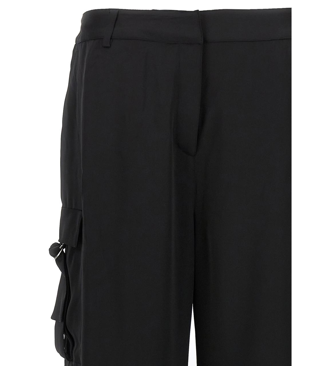 KARL LAGERFELD Черные полиэстеровые прямые брюки, фото 3