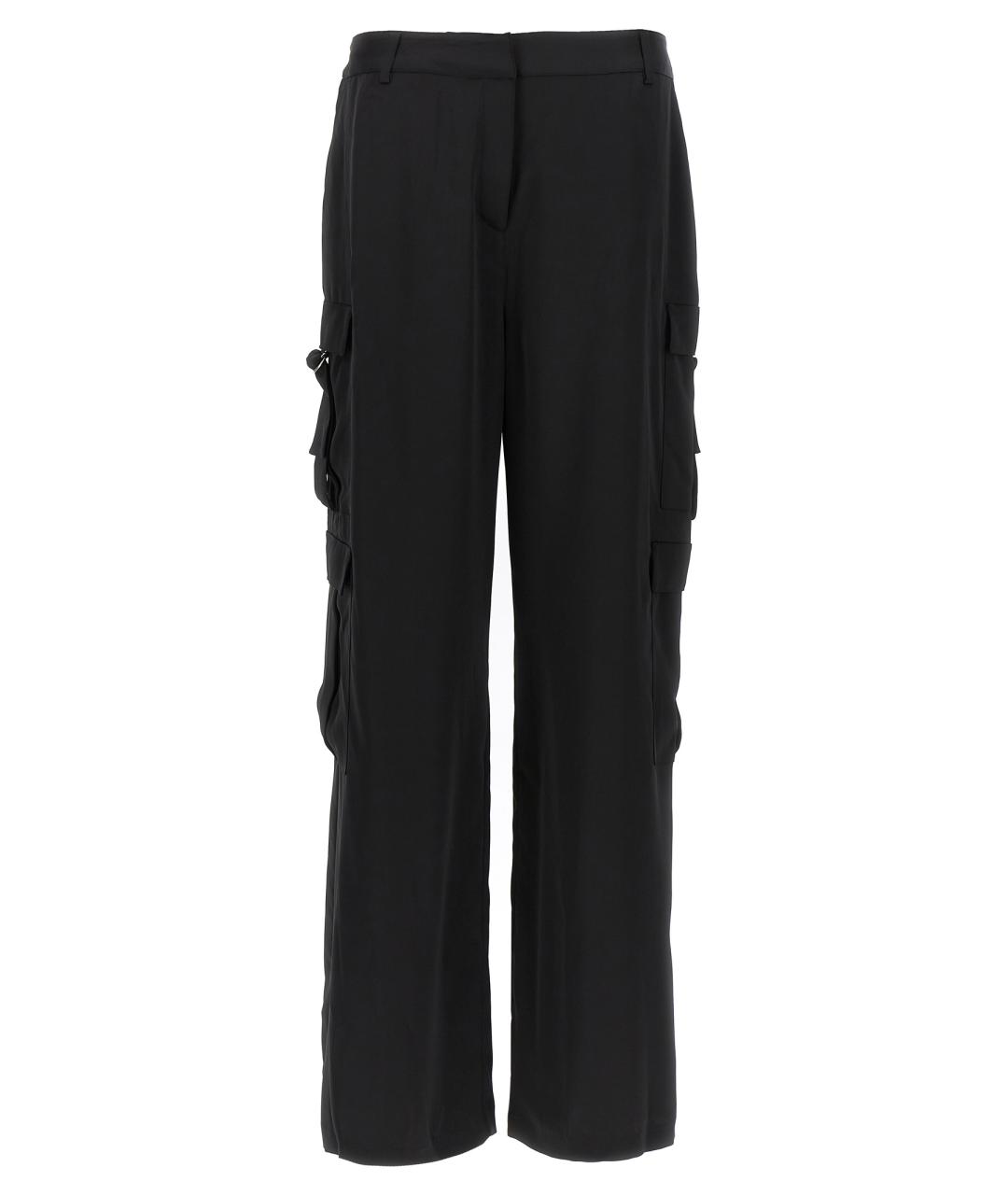 KARL LAGERFELD Черные полиэстеровые прямые брюки, фото 1