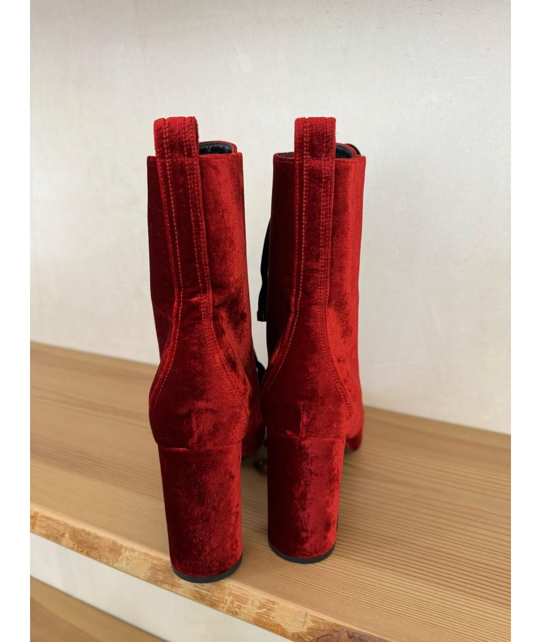 SAINT LAURENT Бордовые ботинки, фото 4