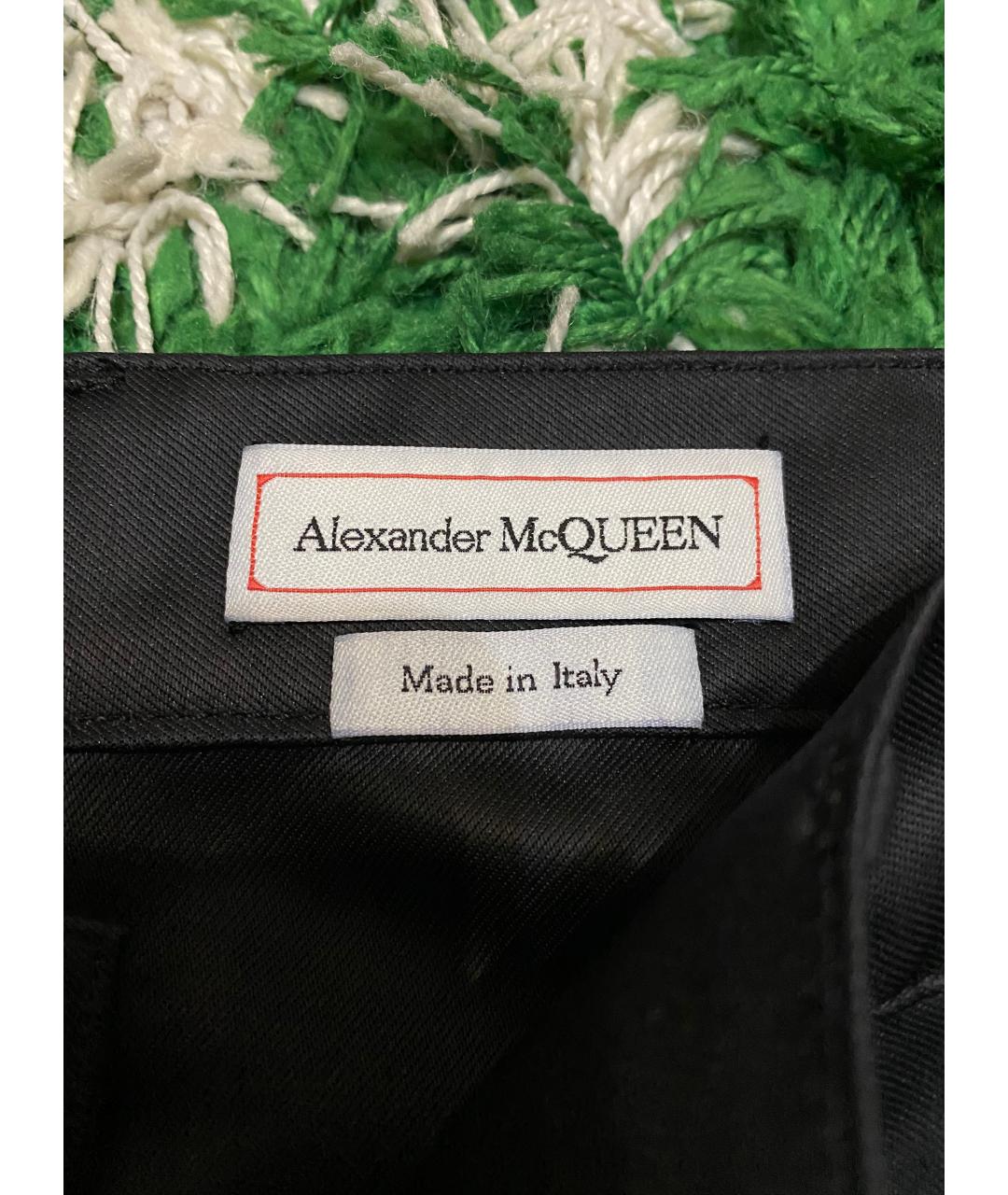 ALEXANDER MCQUEEN Черные хлопковые повседневные брюки, фото 5