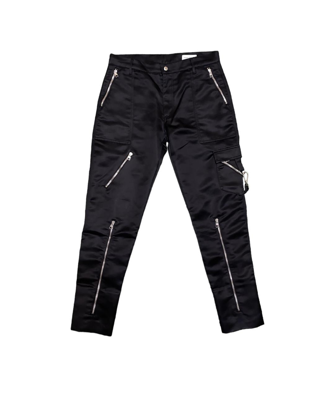 ALEXANDER MCQUEEN Черные хлопковые повседневные брюки, фото 1