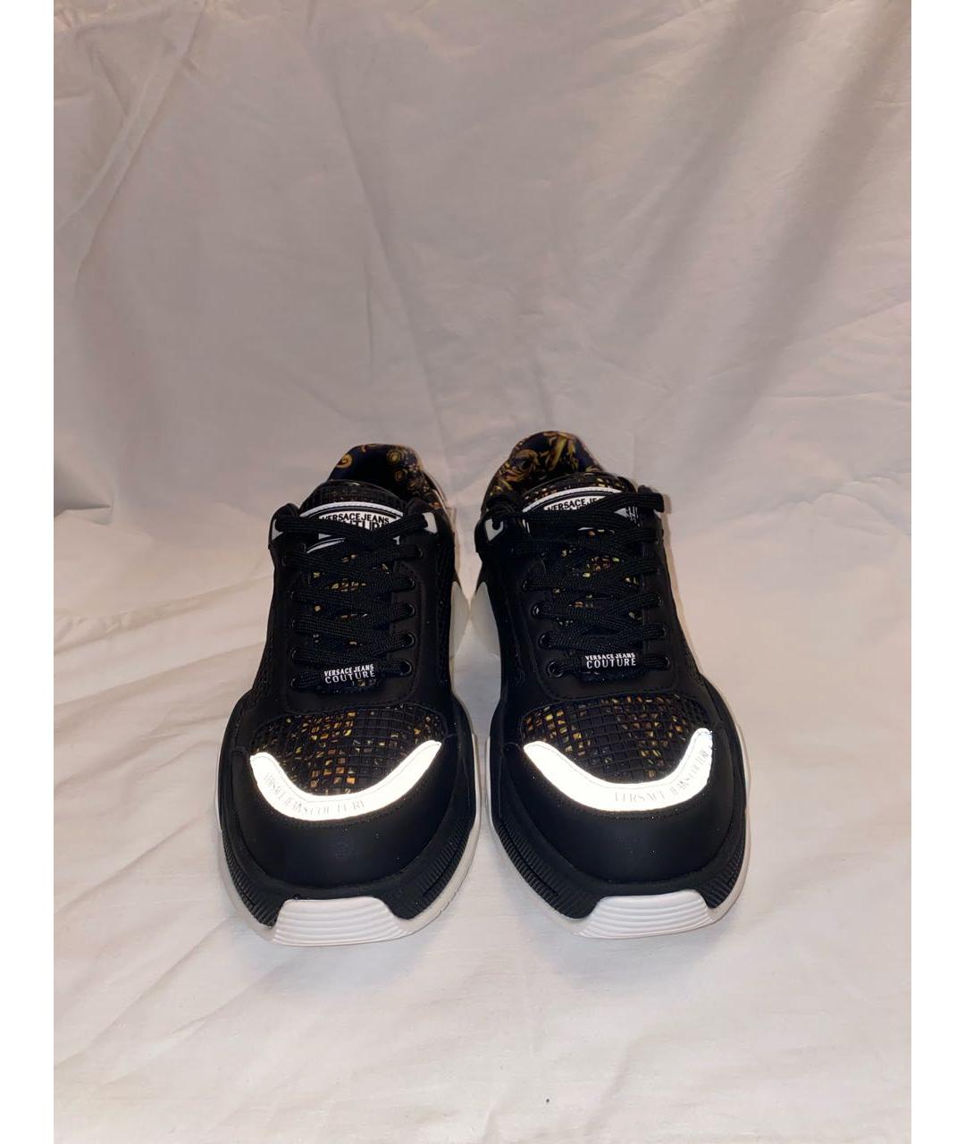 VERSACE JEANS COUTURE Черные синтетические низкие кроссовки / кеды, фото 2