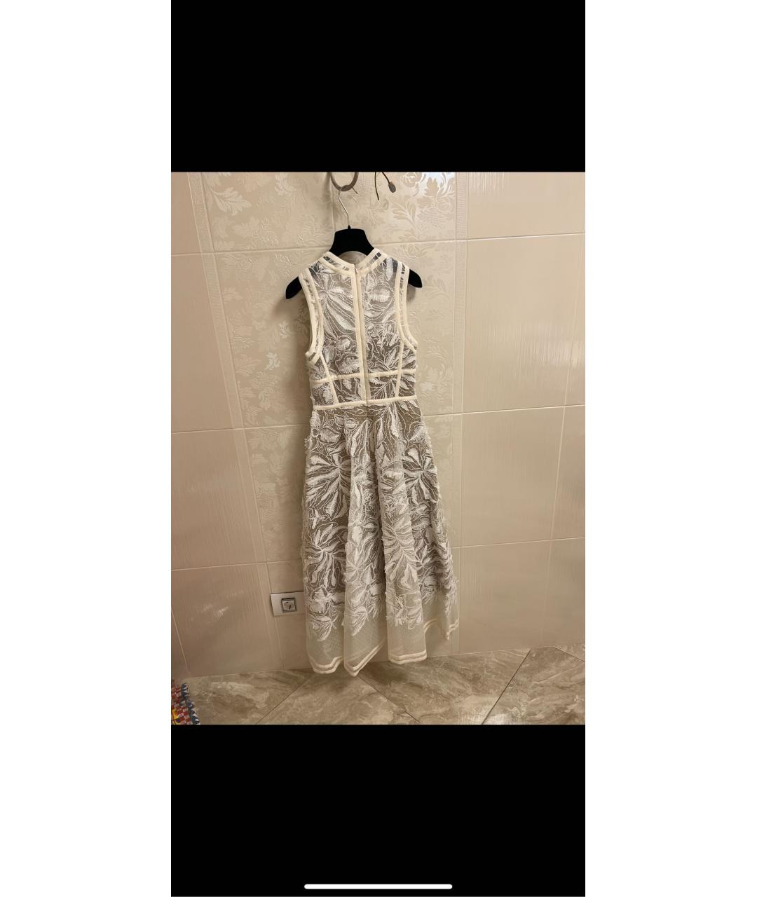 ELIE SAAB Белое сетчатое коктейльное платье, фото 2