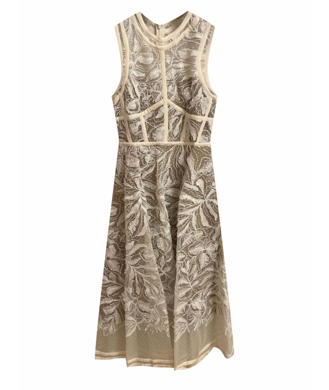 ELIE SAAB Белое сетчатое коктейльное платье, фото 1
