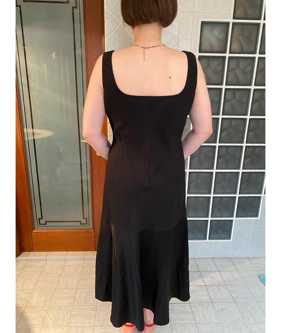 MARINA RINALDI Черное ацетатное коктейльное платье, фото 4