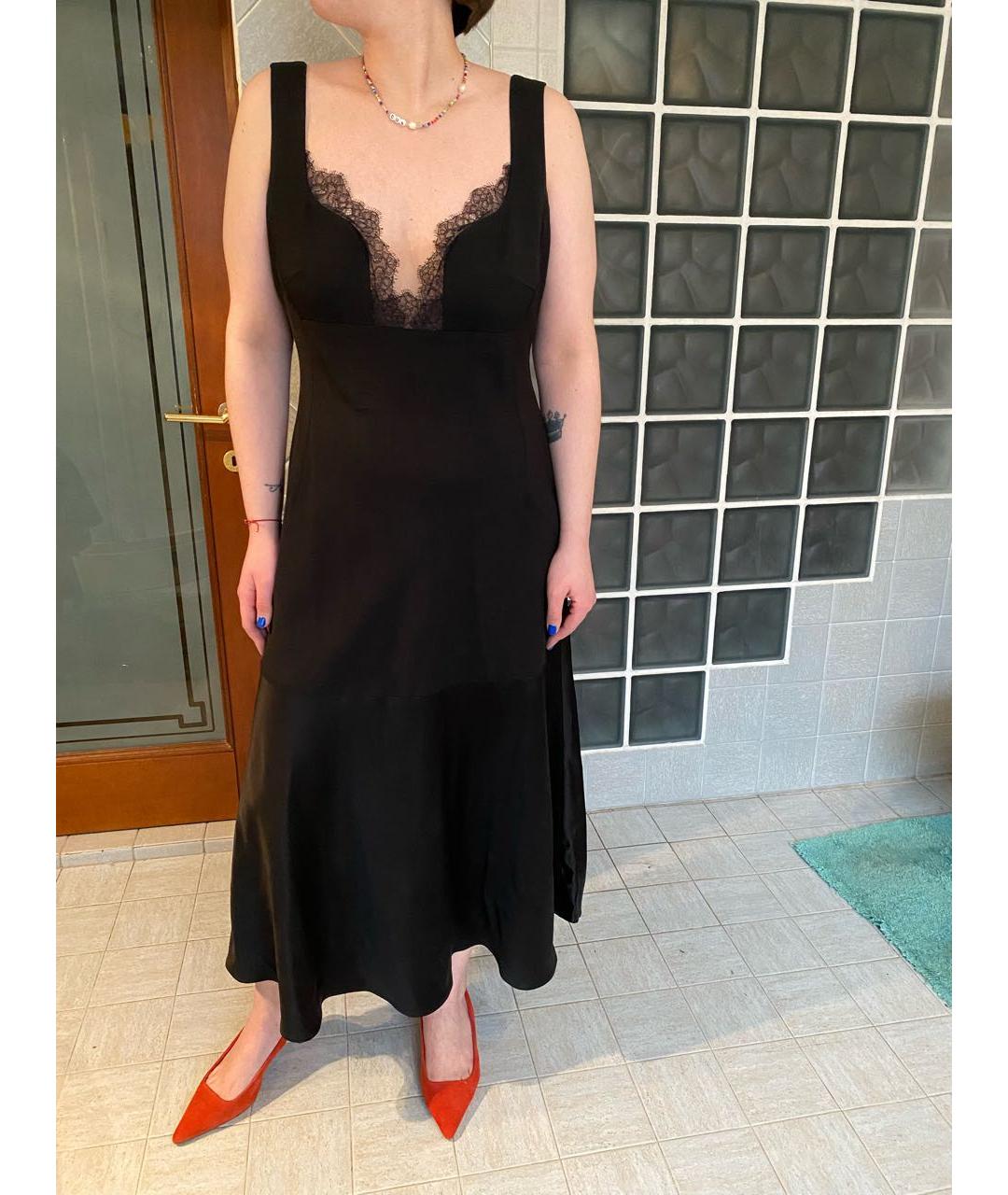 MARINA RINALDI Черное ацетатное коктейльное платье, фото 3