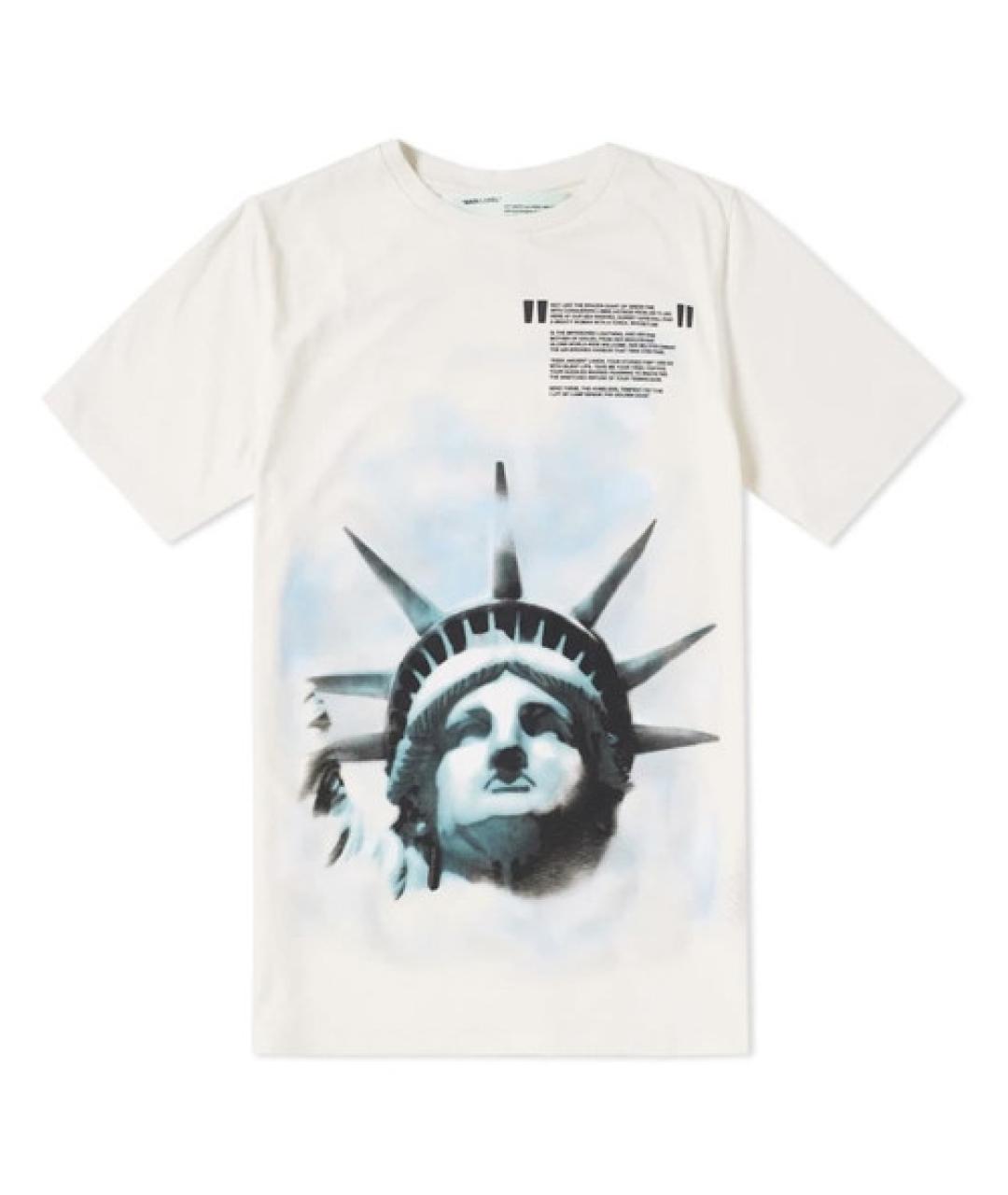 OFF-WHITE Белая хлопковая футболка, фото 10
