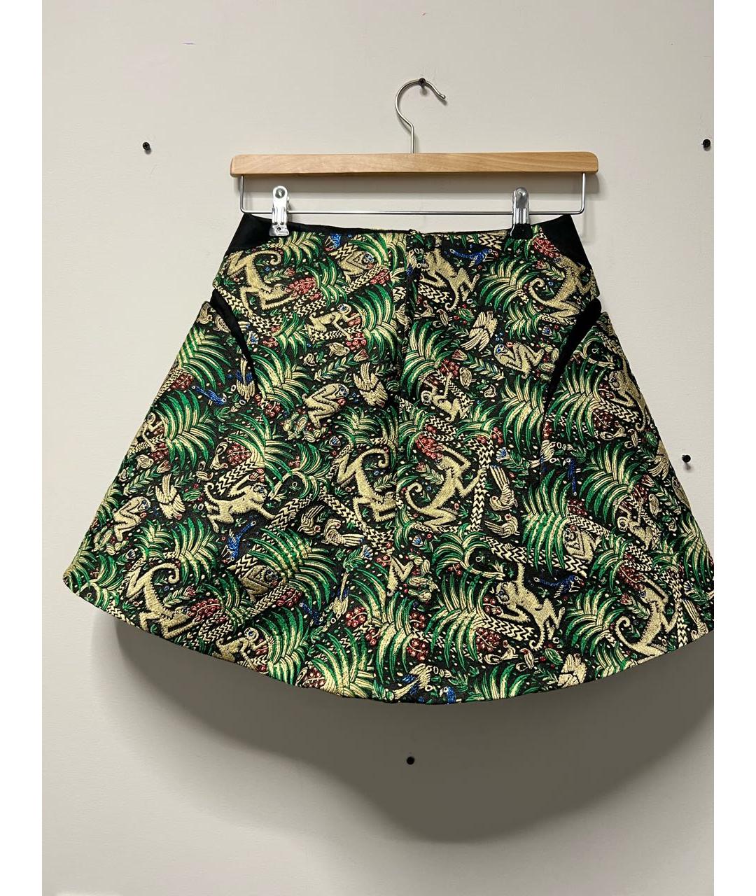 DELPOZO Зеленая хлопковая юбка мини, фото 2