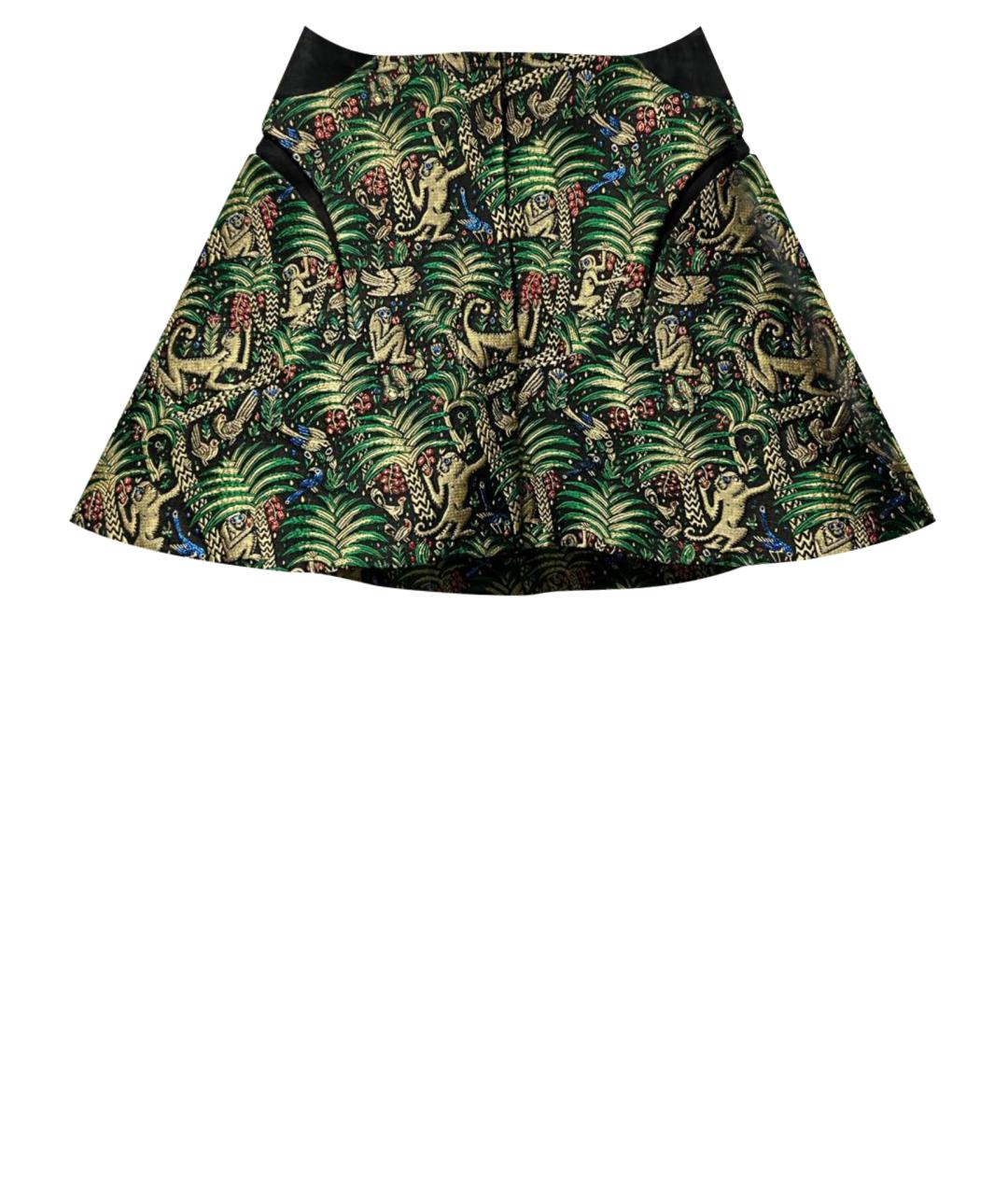 DELPOZO Зеленая хлопковая юбка мини, фото 1