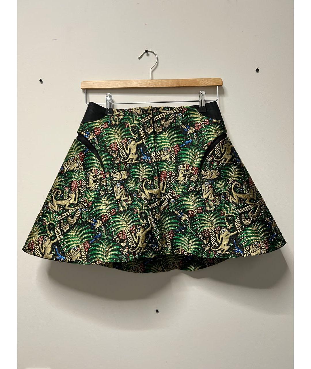 DELPOZO Зеленая хлопковая юбка мини, фото 6