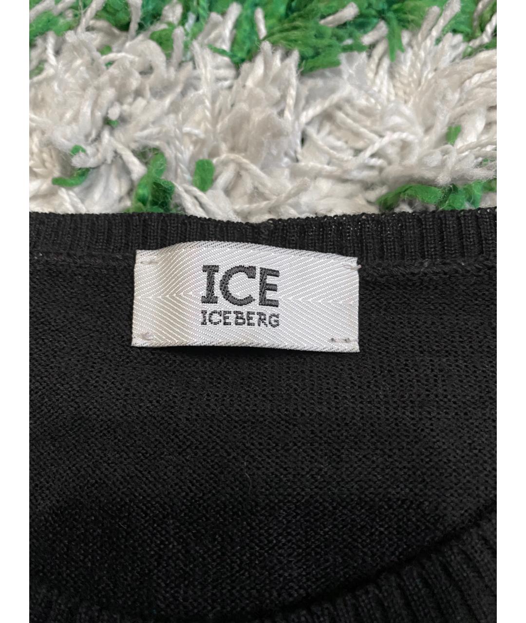 ICEBERG Черный шерстяной джемпер / свитер, фото 5