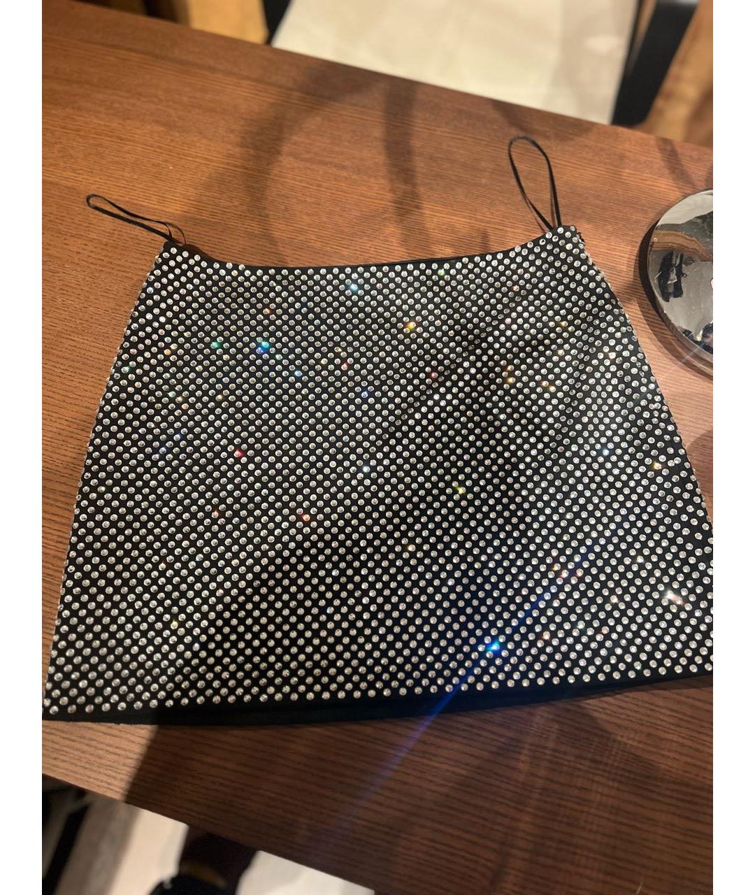 SASHAVERSE Черная шелковая юбка мини, фото 4