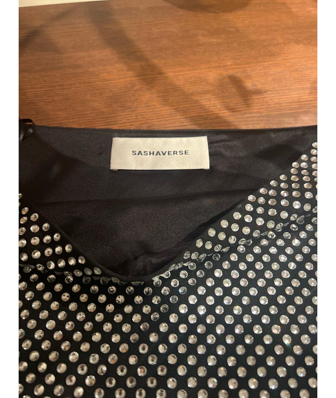 SASHAVERSE Черная шелковая юбка мини, фото 2