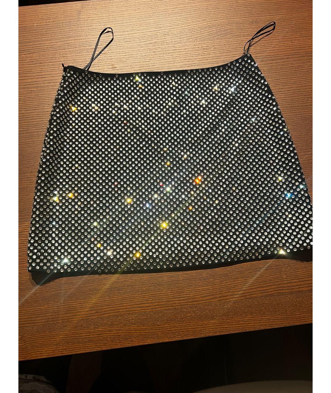 SASHAVERSE Черная шелковая юбка мини, фото 3