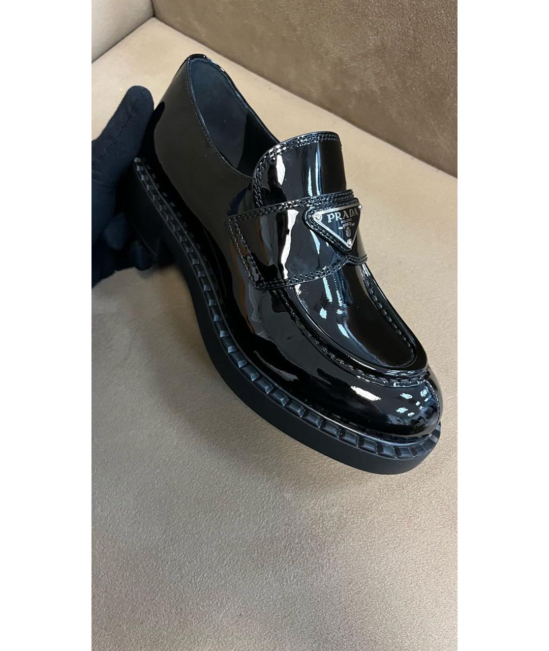 PRADA Черные лоферы из лакированной кожи, фото 6