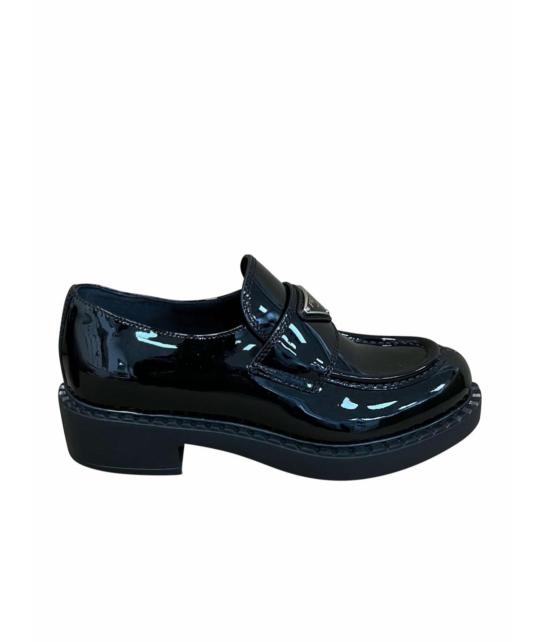 PRADA Черные лоферы из лакированной кожи, фото 1