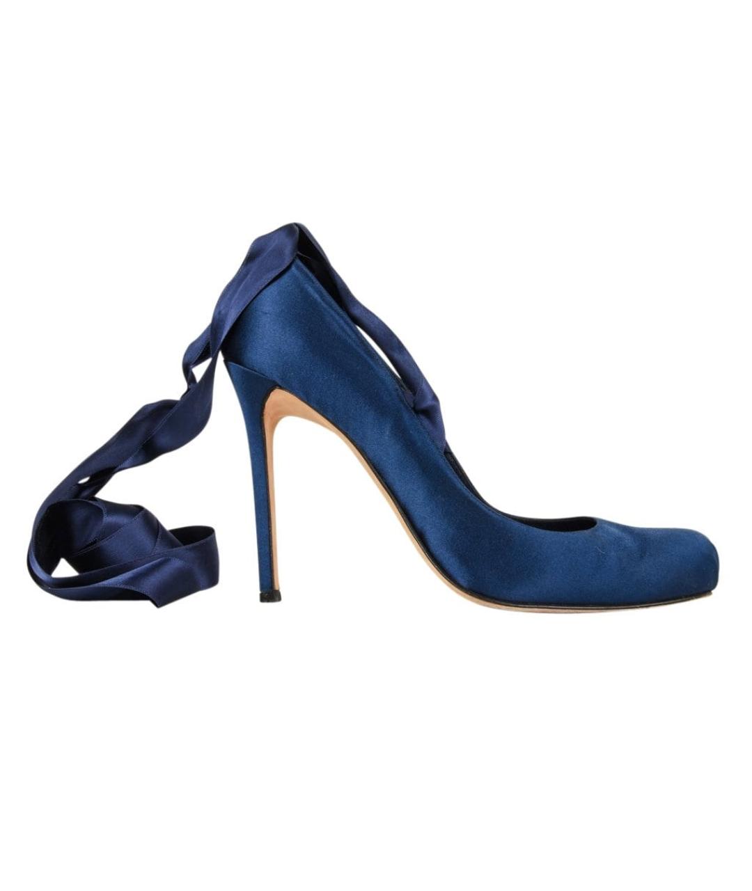 CHANEL PRE-OWNED Синие текстильные туфли, фото 1