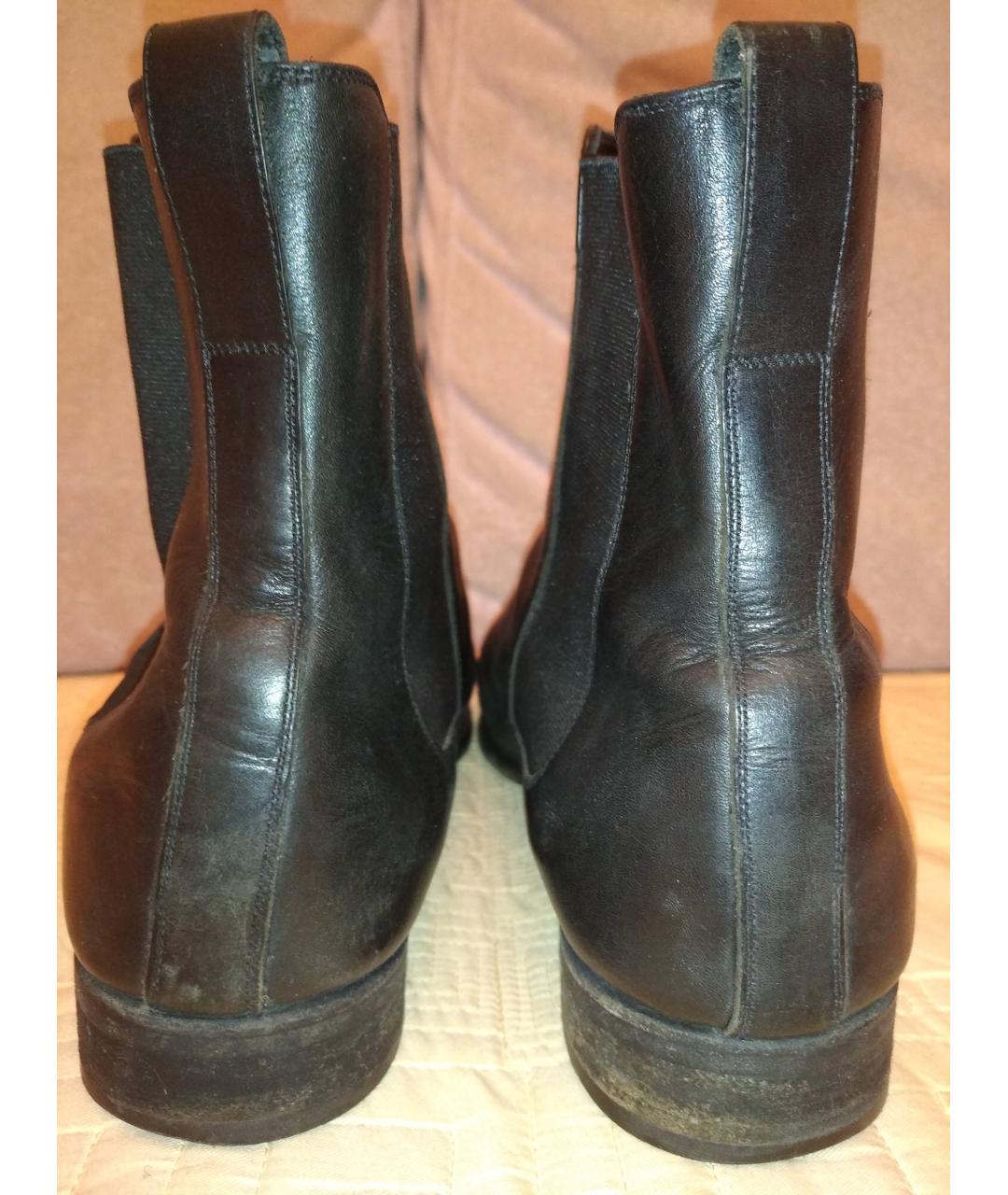 SERGIO ROSSI Черные кожаные высокие ботинки, фото 4