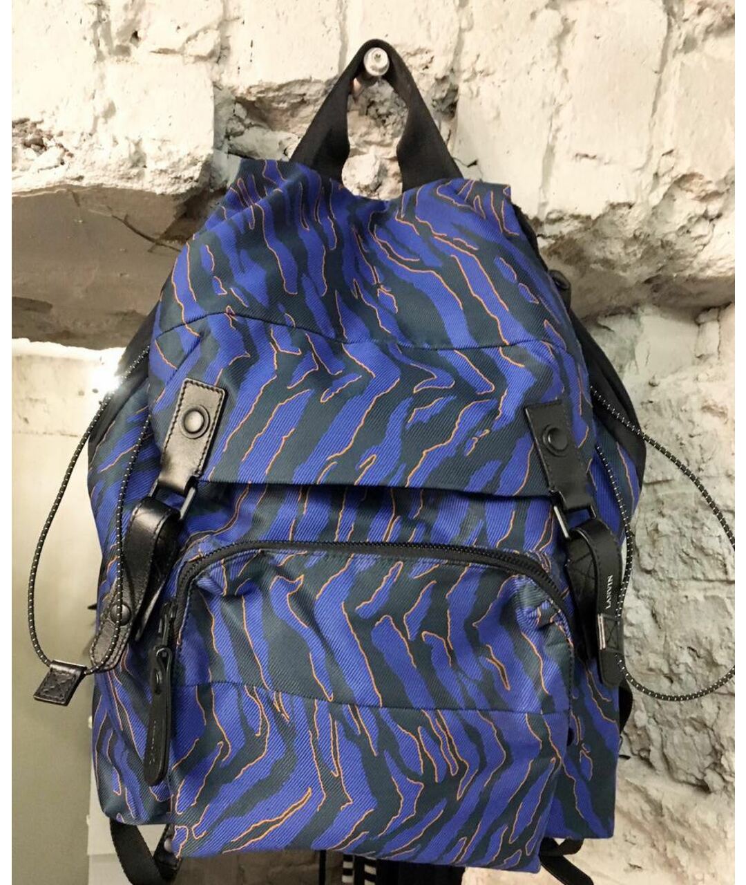 LANVIN Синий тканевый рюкзак, фото 3
