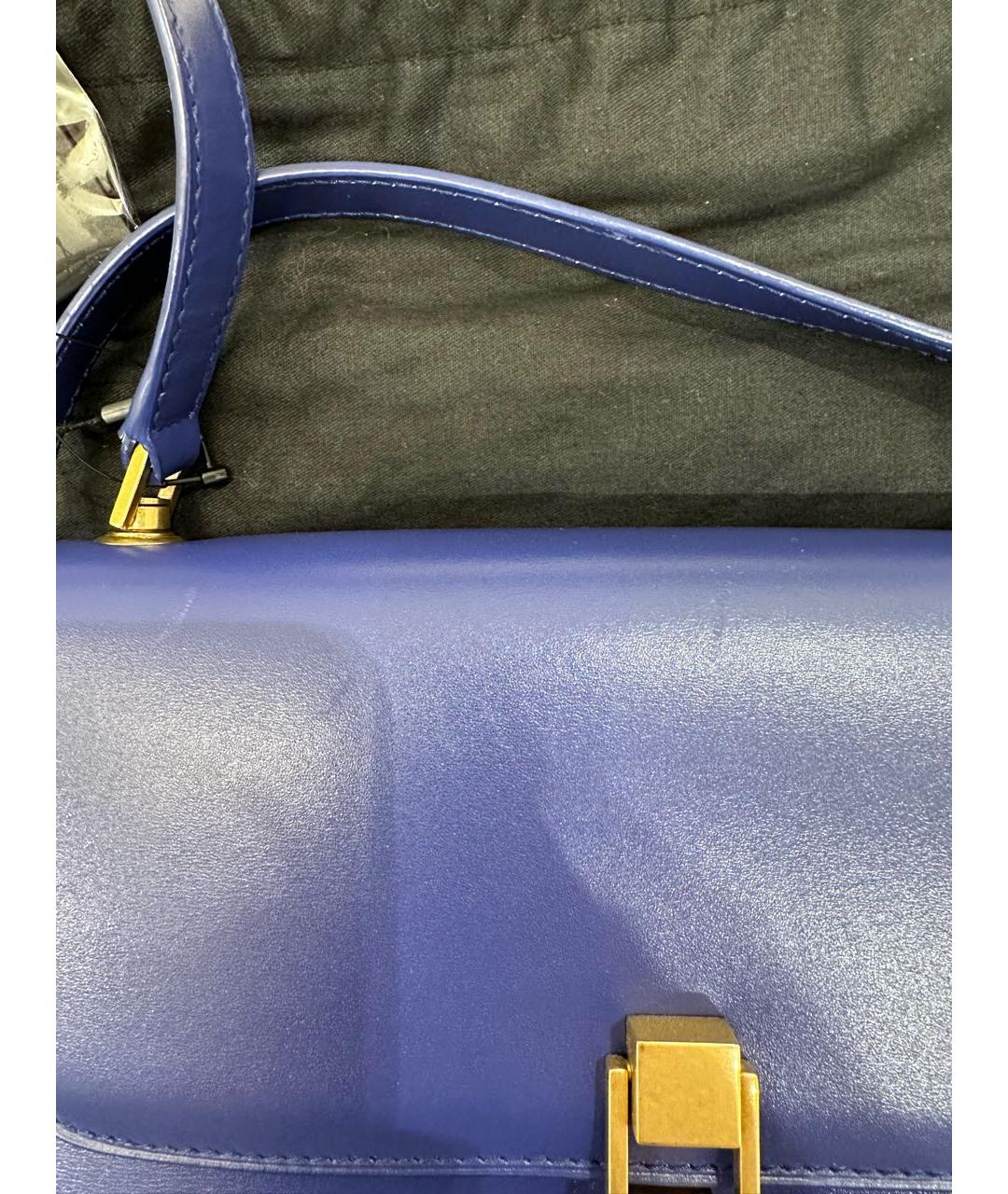 SAINT LAURENT Синяя кожаная сумка через плечо, фото 5