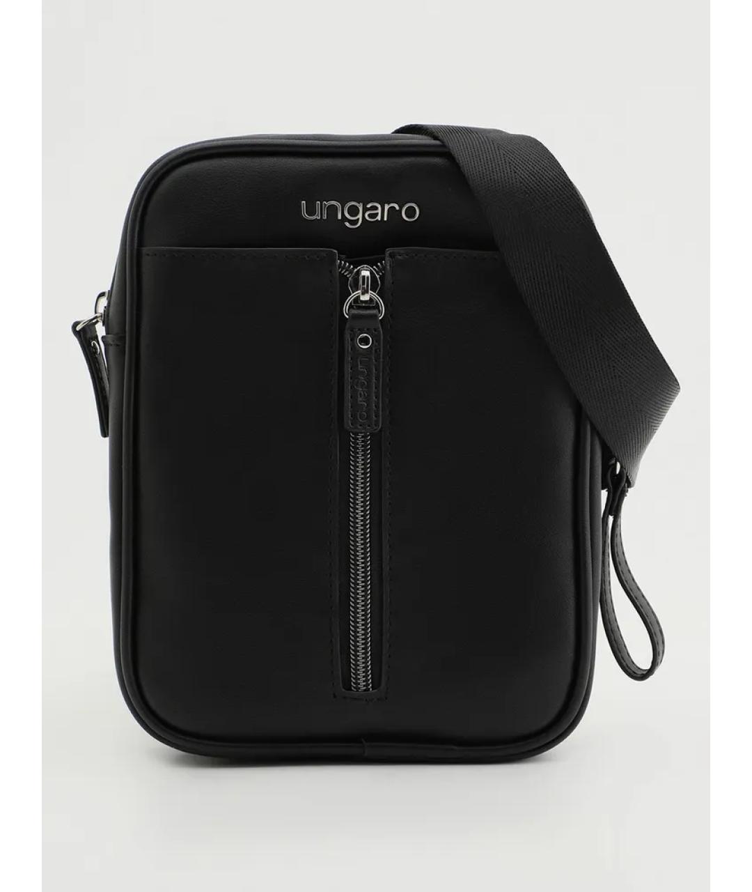 EMANUEL UNGARO Черная сумка на плечо из искусственной кожи, фото 10