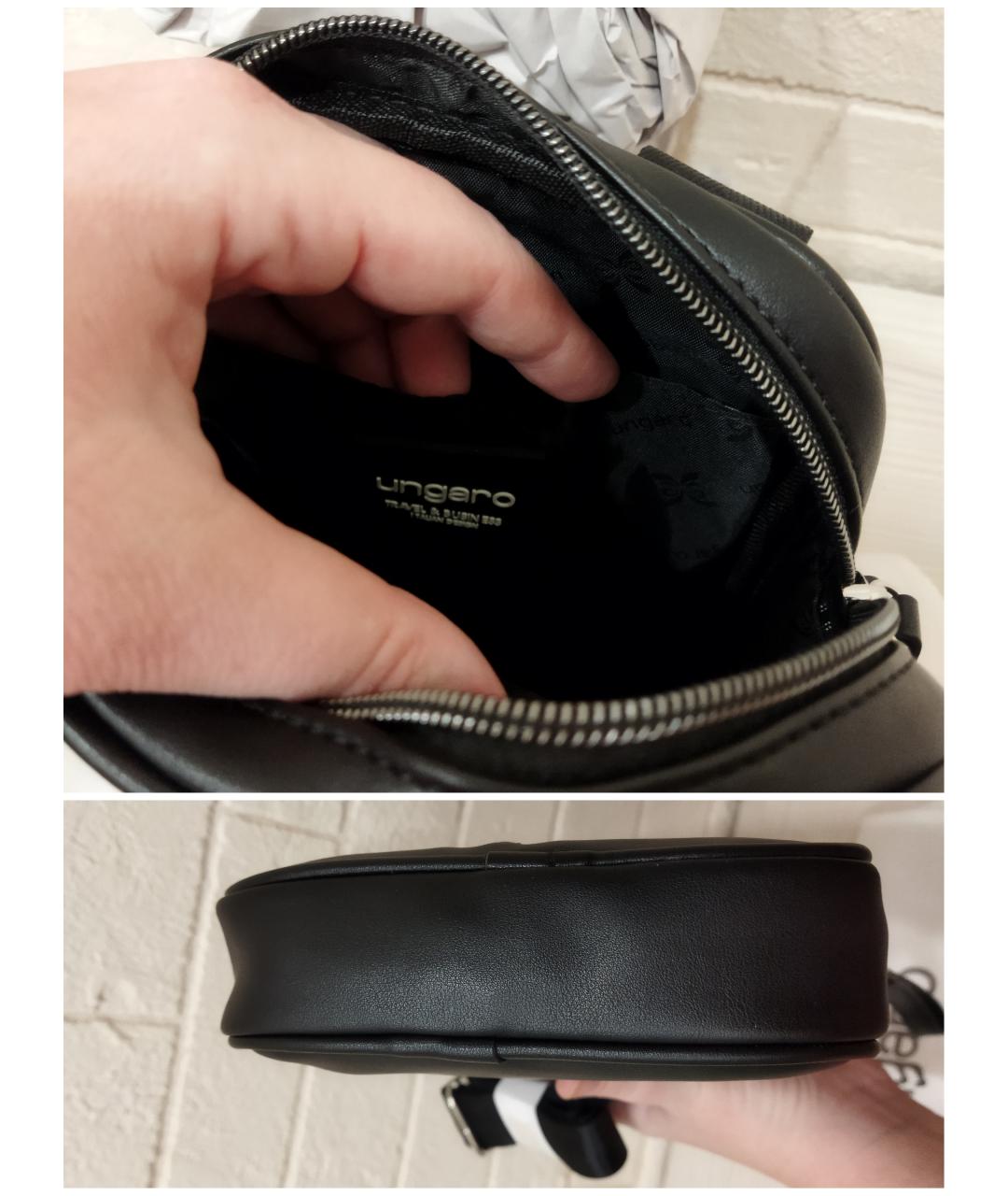 EMANUEL UNGARO Черная сумка на плечо из искусственной кожи, фото 8