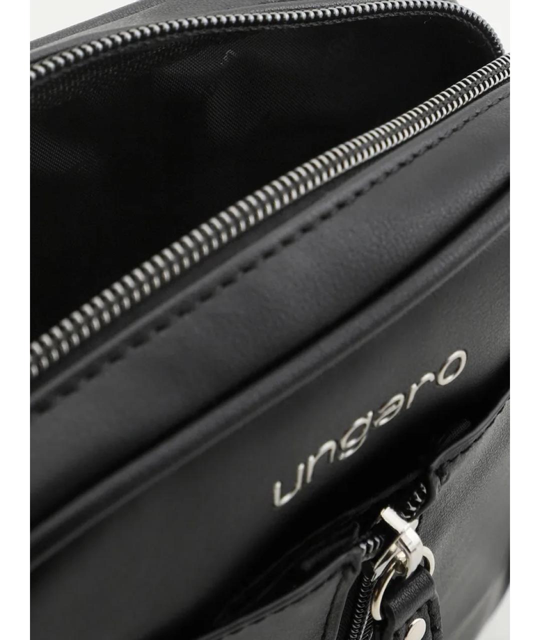 EMANUEL UNGARO Черная сумка на плечо из искусственной кожи, фото 2