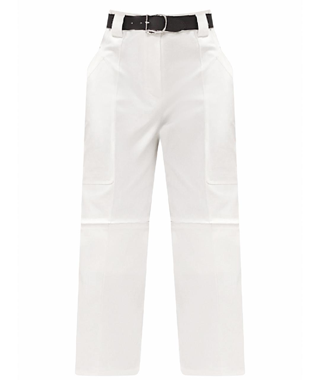 HERMES Белые хлопковые брюки широкие, фото 1