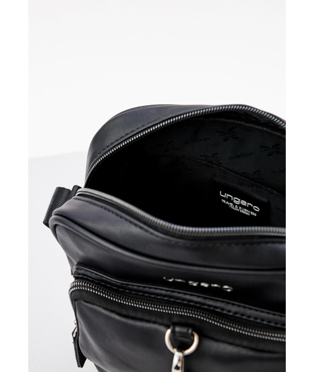 EMANUEL UNGARO Черная сумка на плечо из искусственной кожи, фото 4